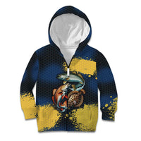 Custom Camo Redfish Kid Hoodie with Colorful Fish Design, Yellow Splatter Pattern - Wonder Print Shop