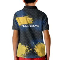 Custom Camo Redfish Kid Polo Shirt with Colorful Fish Design, Yellow Splatter Pattern - Wonder Print Shop