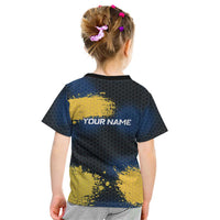 Custom Camo Redfish Kid T Shirt with Colorful Fish Design, Yellow Splatter Pattern - Wonder Print Shop