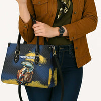 Custom Camo Redfish Leather Bag with Colorful Fish Design, Yellow Splatter Pattern - Wonder Print Shop