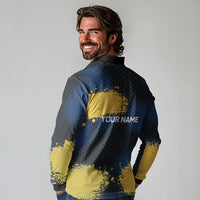 Custom Camo Redfish Long Sleeve Polo Shirt with Colorful Fish Design, Yellow Splatter Pattern - Wonder Print Shop