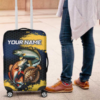 Custom Camo Redfish Luggage Cover with Colorful Fish Design, Yellow Splatter Pattern - Wonder Print Shop