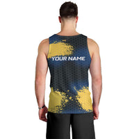 Custom Camo Redfish Men Tank Top with Colorful Fish Design, Yellow Splatter Pattern - Wonder Print Shop
