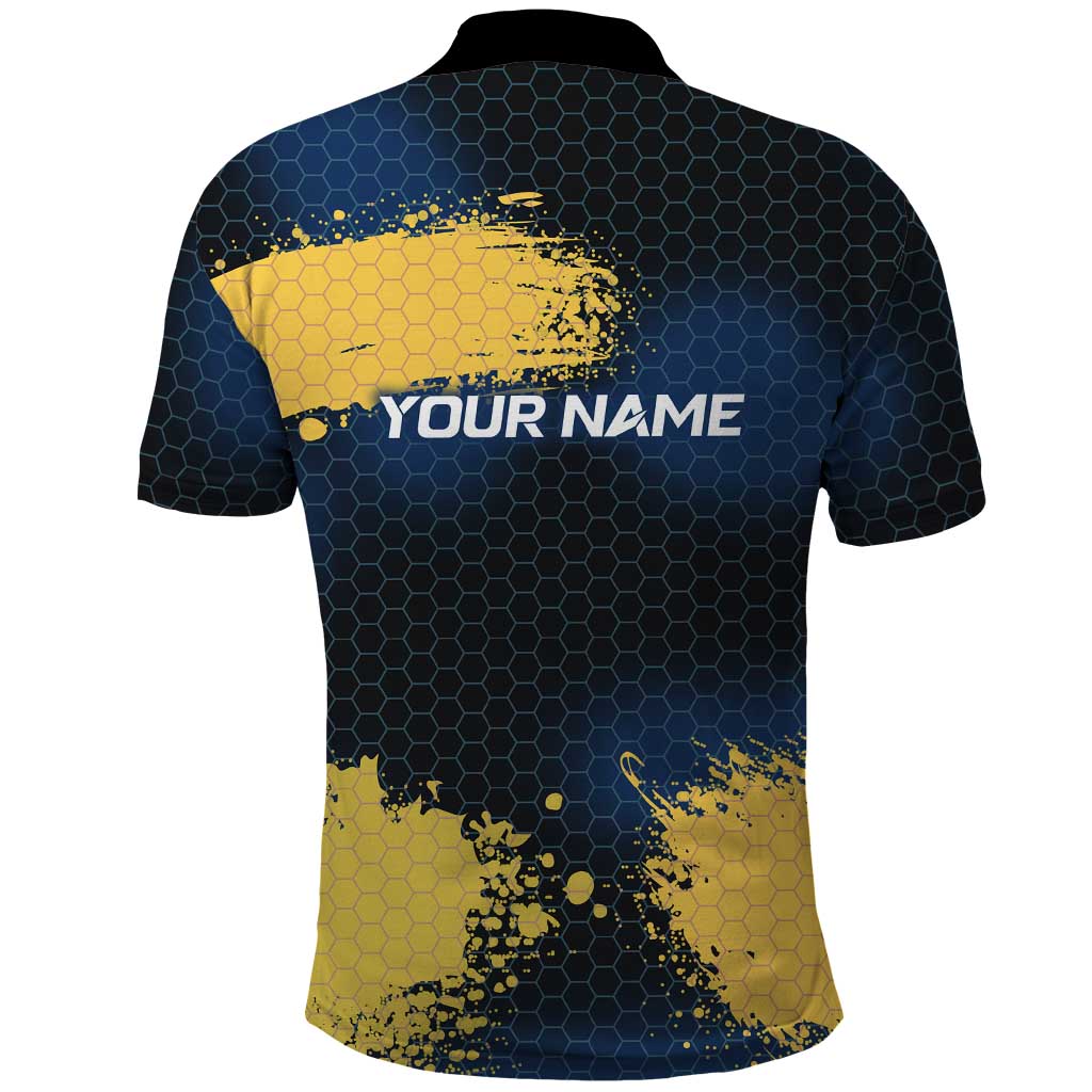 Custom Camo Redfish Polo Shirt with Colorful Fish Design, Yellow Splatter Pattern - Wonder Print Shop