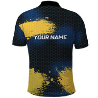 Custom Camo Redfish Polo Shirt with Colorful Fish Design, Yellow Splatter Pattern - Wonder Print Shop