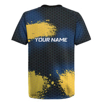 Custom Camo Redfish Rugby Jersey with Colorful Fish Design, Yellow Splatter Pattern - Wonder Print Shop