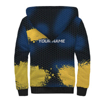 Custom Camo Redfish Sherpa Hoodie with Colorful Fish Design, Yellow Splatter Pattern - Wonder Print Shop