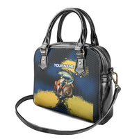 Custom Camo Redfish Shoulder Handbag with Colorful Fish Design, Yellow Splatter Pattern - Wonder Print Shop