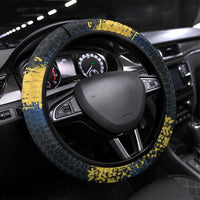 Camo Redfish Steering Wheel Cover with Colorful Fish Design, Yellow Splatter Pattern - Wonder Print Shop