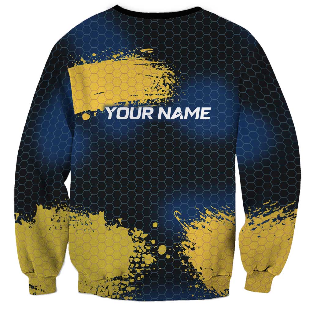 Custom Camo Redfish Sweatshirt with Colorful Fish Design, Yellow Splatter Pattern - Wonder Print Shop