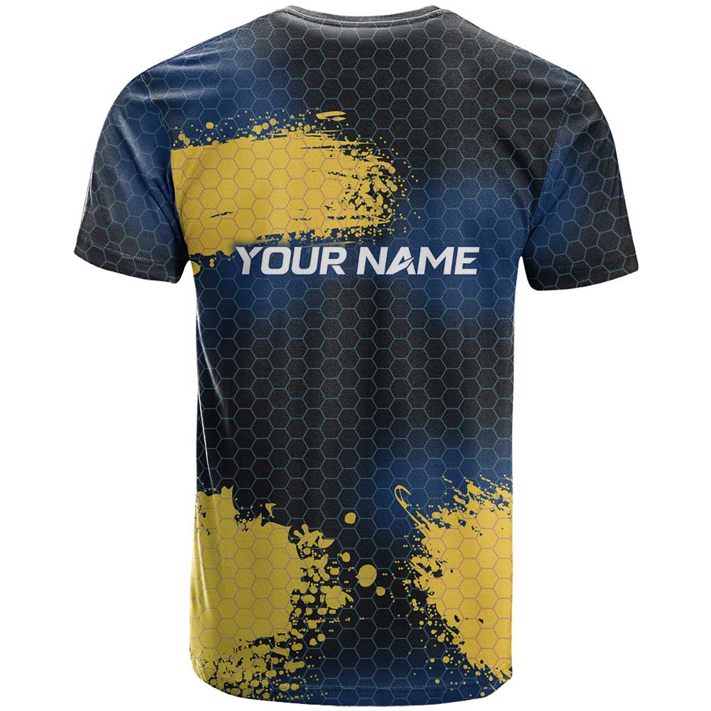 Custom Camo Redfish T Shirt with Colorful Fish Design, Yellow Splatter Pattern - Wonder Print Shop
