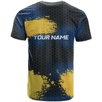 Custom Camo Redfish T Shirt with Colorful Fish Design, Yellow Splatter Pattern - Wonder Print Shop
