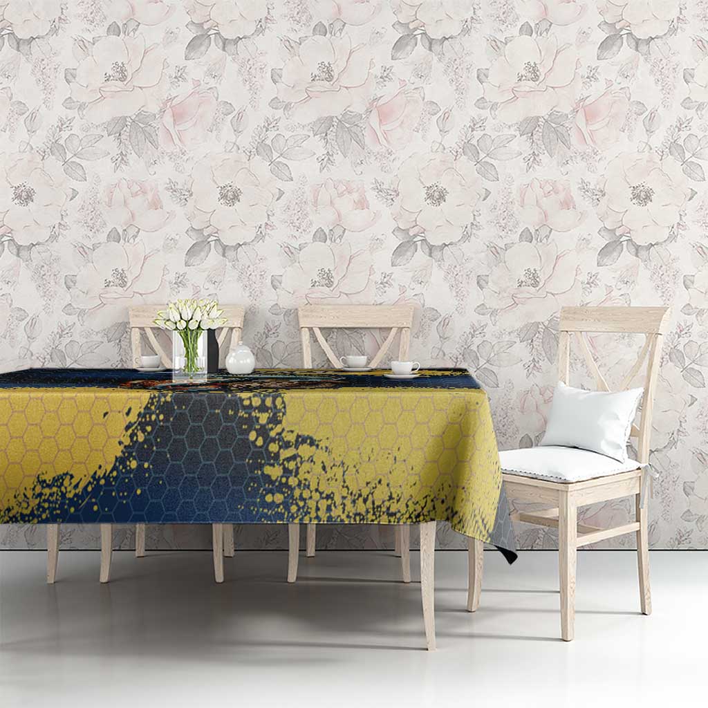 Custom Camo Redfish Tablecloth with Colorful Fish Design, Yellow Splatter Pattern - Wonder Print Shop