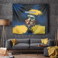 Custom Camo Redfish Tapestry with Colorful Fish Design, Yellow Splatter Pattern - Wonder Print Shop