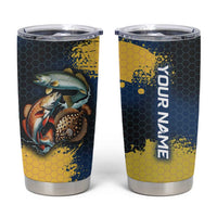 Custom Camo Redfish Tumbler Cup with Colorful Fish Design, Yellow Splatter Pattern - Wonder Print Shop