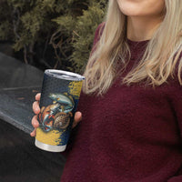Custom Camo Redfish Tumbler Cup with Colorful Fish Design, Yellow Splatter Pattern - Wonder Print Shop