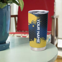 Custom Camo Redfish Tumbler Cup with Colorful Fish Design, Yellow Splatter Pattern - Wonder Print Shop