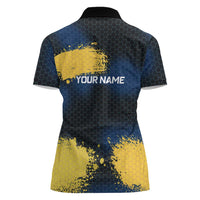 Custom Camo Redfish Women Polo Shirt with Colorful Fish Design, Yellow Splatter Pattern - Wonder Print Shop