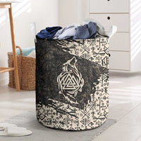 Fenrir Laundry Basket with Norse Symbols and Howling Wolf Viking Mythology Tribute - Wonder Print Shop