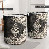 Fenrir Laundry Basket with Norse Symbols and Howling Wolf Viking Mythology Tribute - Wonder Print Shop
