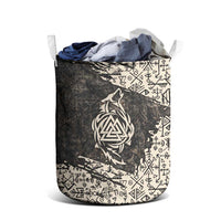 Fenrir Laundry Basket with Norse Symbols and Howling Wolf Viking Mythology Tribute - Wonder Print Shop