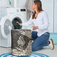 Fenrir Laundry Basket with Norse Symbols and Howling Wolf Viking Mythology Tribute - Wonder Print Shop