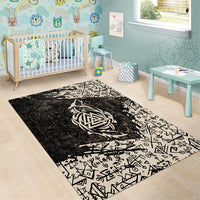 Fenrir Area Rug with Norse Symbols and Howling Wolf Viking Mythology Tribute - Wonder Print Shop