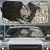 Fenrir Auto Sun Shade with Norse Symbols and Howling Wolf Viking Mythology Tribute - Wonder Print Shop