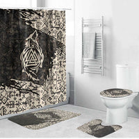 Fenrir Bathroom Set with Norse Symbols and Howling Wolf Viking Mythology Tribute - Wonder Print Shop