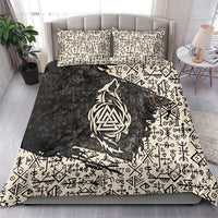 Fenrir Bedding Set with Norse Symbols and Howling Wolf Viking Mythology Tribute - Wonder Print Shop