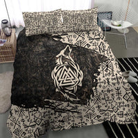 Fenrir Bedding Set with Norse Symbols and Howling Wolf Viking Mythology Tribute - Wonder Print Shop