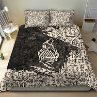 Fenrir Bedding Set with Norse Symbols and Howling Wolf Viking Mythology Tribute - Wonder Print Shop