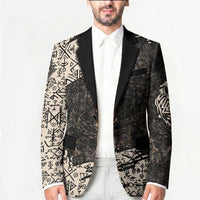 Fenrir Blazer with Norse Symbols and Howling Wolf Viking Mythology Tribute - Wonder Print Shop