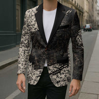 Fenrir Blazer with Norse Symbols and Howling Wolf Viking Mythology Tribute - Wonder Print Shop