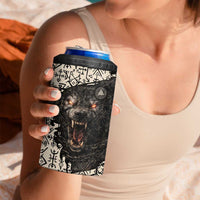 Fenrir 4 in 1 Can Cooler Tumbler with Norse Symbols and Howling Wolf Viking Mythology Tribute - Wonder Print Shop