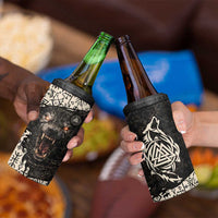 Fenrir 4 in 1 Can Cooler Tumbler with Norse Symbols and Howling Wolf Viking Mythology Tribute - Wonder Print Shop