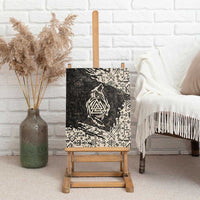 Fenrir Canvas Wall Art with Norse Symbols and Howling Wolf Viking Mythology Tribute - Wonder Print Shop