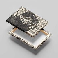 Fenrir Canvas Wall Art with Norse Symbols and Howling Wolf Viking Mythology Tribute - Wonder Print Shop