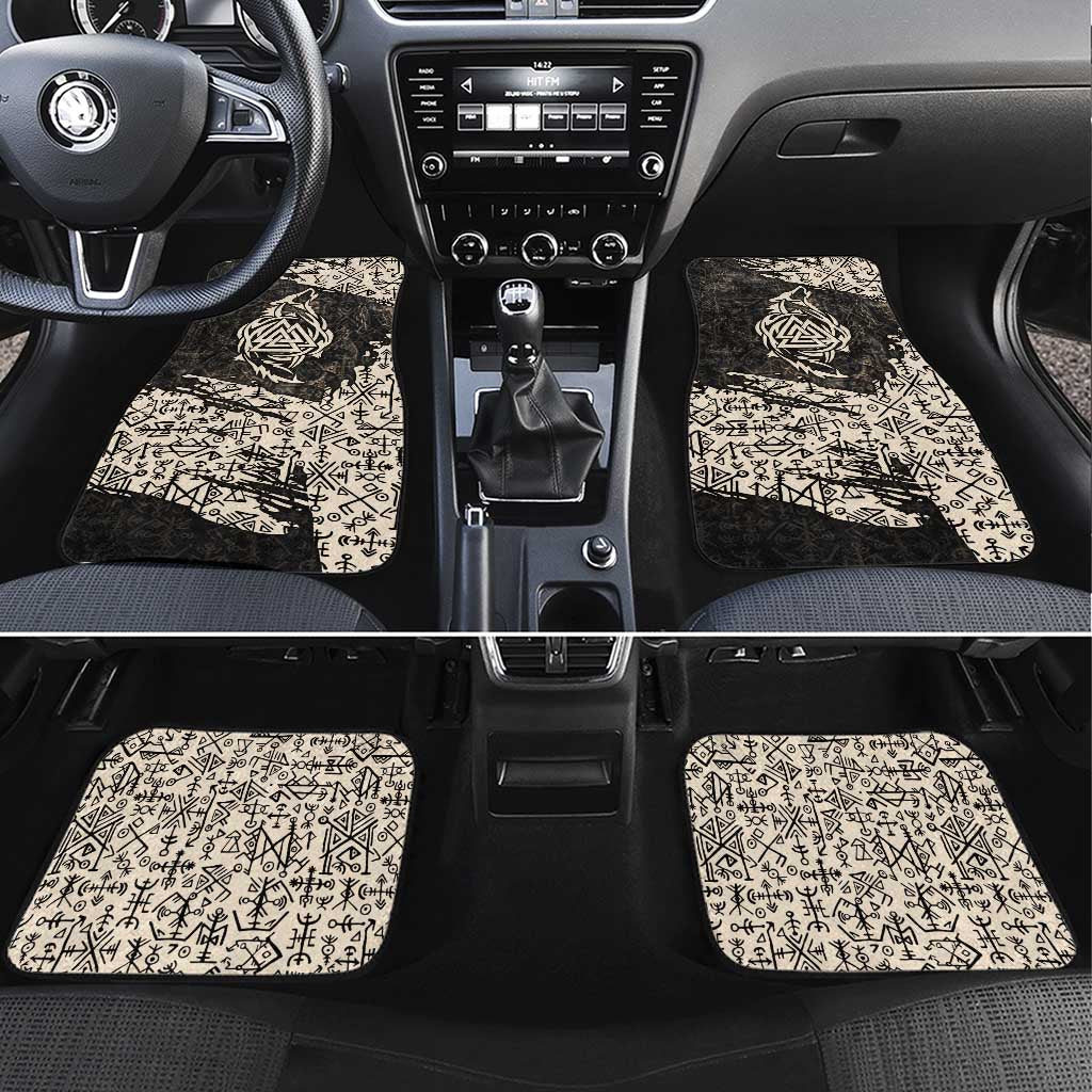 Fenrir Car Mats with Norse Symbols and Howling Wolf Viking Mythology Tribute - Wonder Print Shop