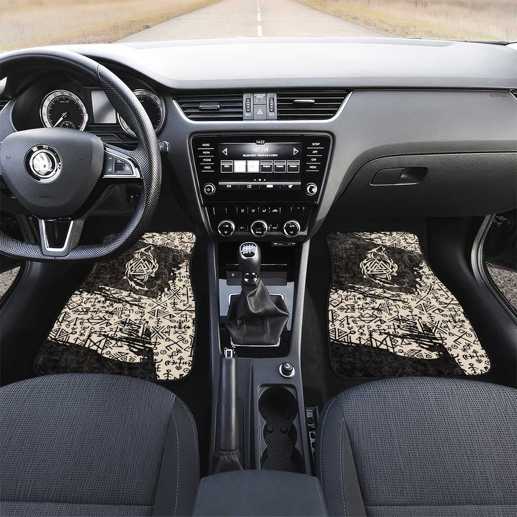 Fenrir Car Mats with Norse Symbols and Howling Wolf Viking Mythology Tribute - Wonder Print Shop