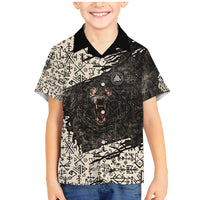 Fenrir Family Matching Mermaid Dress and Hawaiian Shirt with Norse Symbols and Howling Wolf Viking Mythology Tribute - Wonder Print Shop