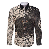 Fenrir Family Matching Off Shoulder Maxi Dress and Hawaiian Shirt with Norse Symbols and Howling Wolf Viking Mythology Tribute - Wonder Print Shop