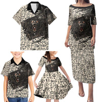 Fenrir Family Matching Puletasi and Hawaiian Shirt with Norse Symbols and Howling Wolf Viking Mythology Tribute - Wonder Print Shop