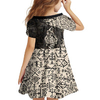 Fenrir Family Matching Summer Maxi Dress and Hawaiian Shirt with Norse Symbols and Howling Wolf Viking Mythology Tribute - Wonder Print Shop