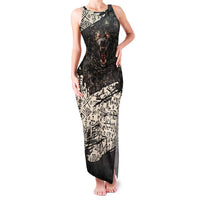 Fenrir Family Matching Tank Maxi Dress and Hawaiian Shirt with Norse Symbols and Howling Wolf Viking Mythology Tribute - Wonder Print Shop