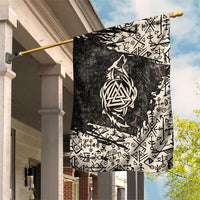 Fenrir Garden Flag with Norse Symbols and Howling Wolf Viking Mythology Tribute - Wonder Print Shop