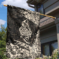Fenrir Garden Flag with Norse Symbols and Howling Wolf Viking Mythology Tribute - Wonder Print Shop
