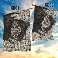 Fenrir Garden Flag with Norse Symbols and Howling Wolf Viking Mythology Tribute - Wonder Print Shop