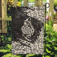 Fenrir Garden Flag with Norse Symbols and Howling Wolf Viking Mythology Tribute - Wonder Print Shop