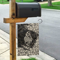 Fenrir Garden Flag with Norse Symbols and Howling Wolf Viking Mythology Tribute - Wonder Print Shop